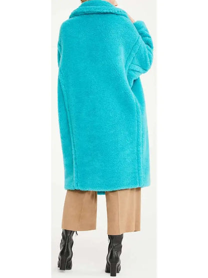 Teddy Icon Coat, Turquoise - Branna Couture