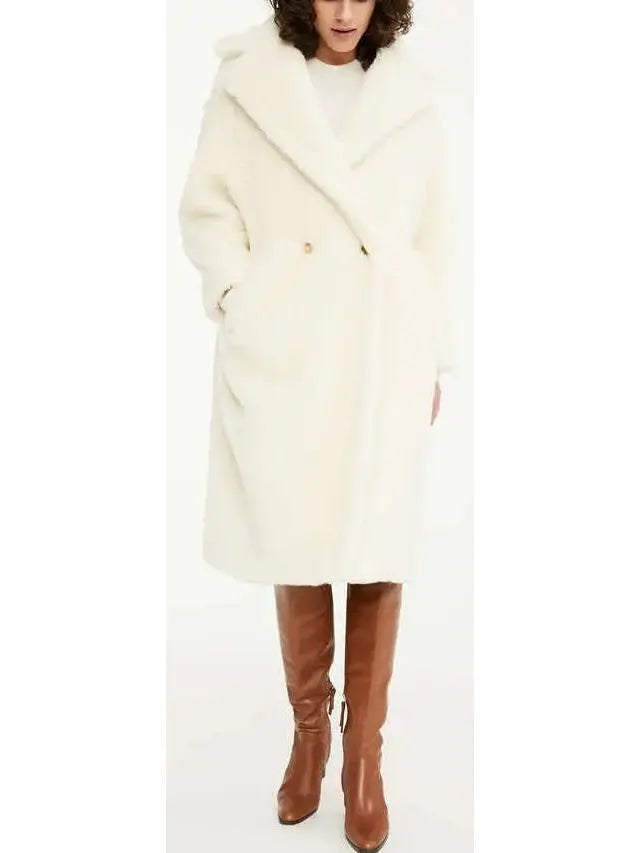 Teddy Icon Coat, White - Branna Couture