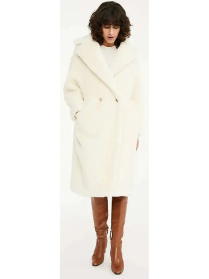 Teddy Icon Coat, White - Branna Couture