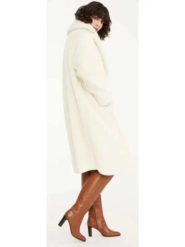 Teddy Icon Coat, White - Branna Couture