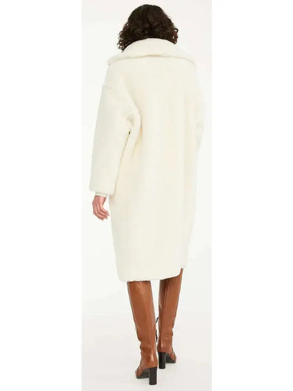 Teddy Icon Coat, White - Branna Couture