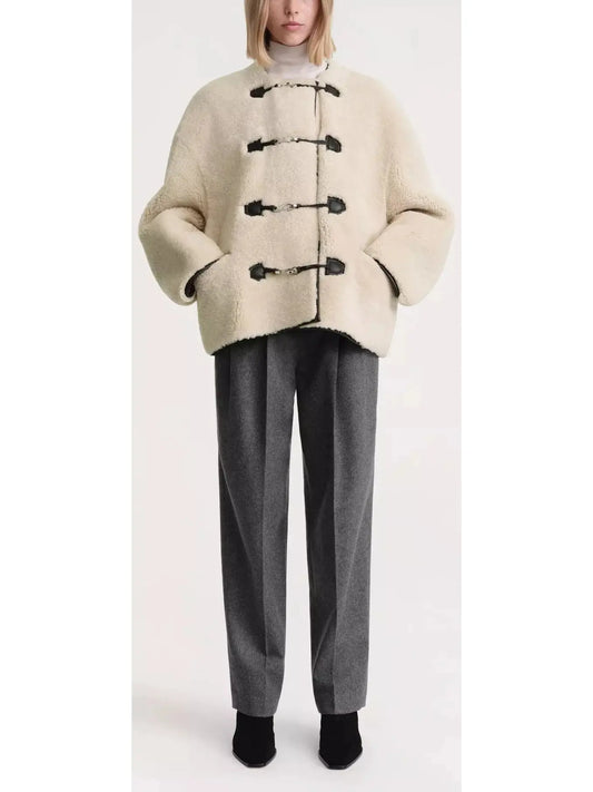 Teddy Shearling Clasp Jacket - Branna Couture