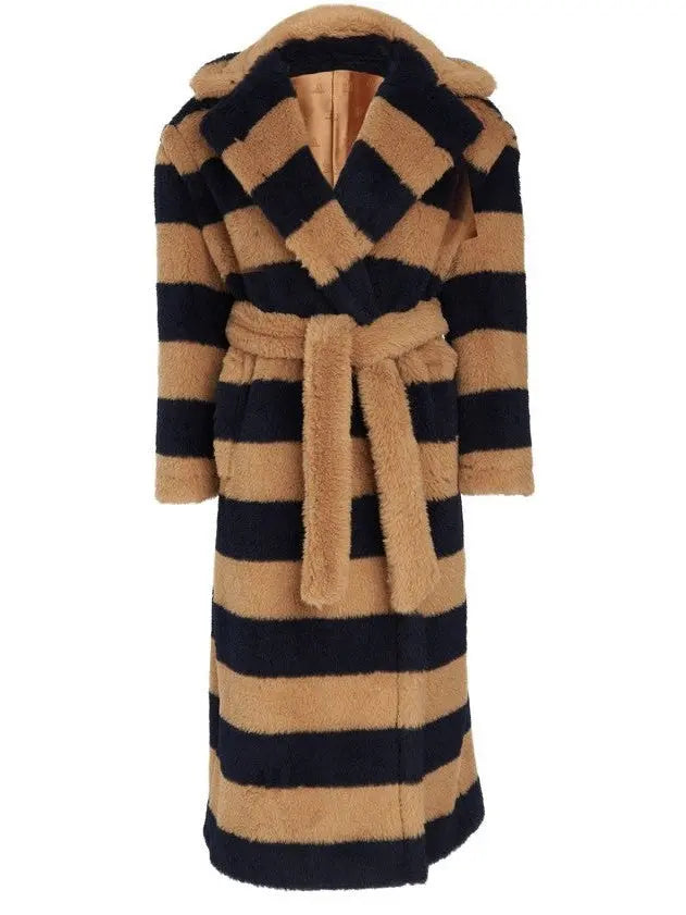 Teddy Striped Coat - Branna Couture