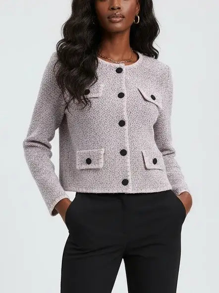 Textured Knit Cardigan with Crochet Buttons - Sweaters & Knitwear