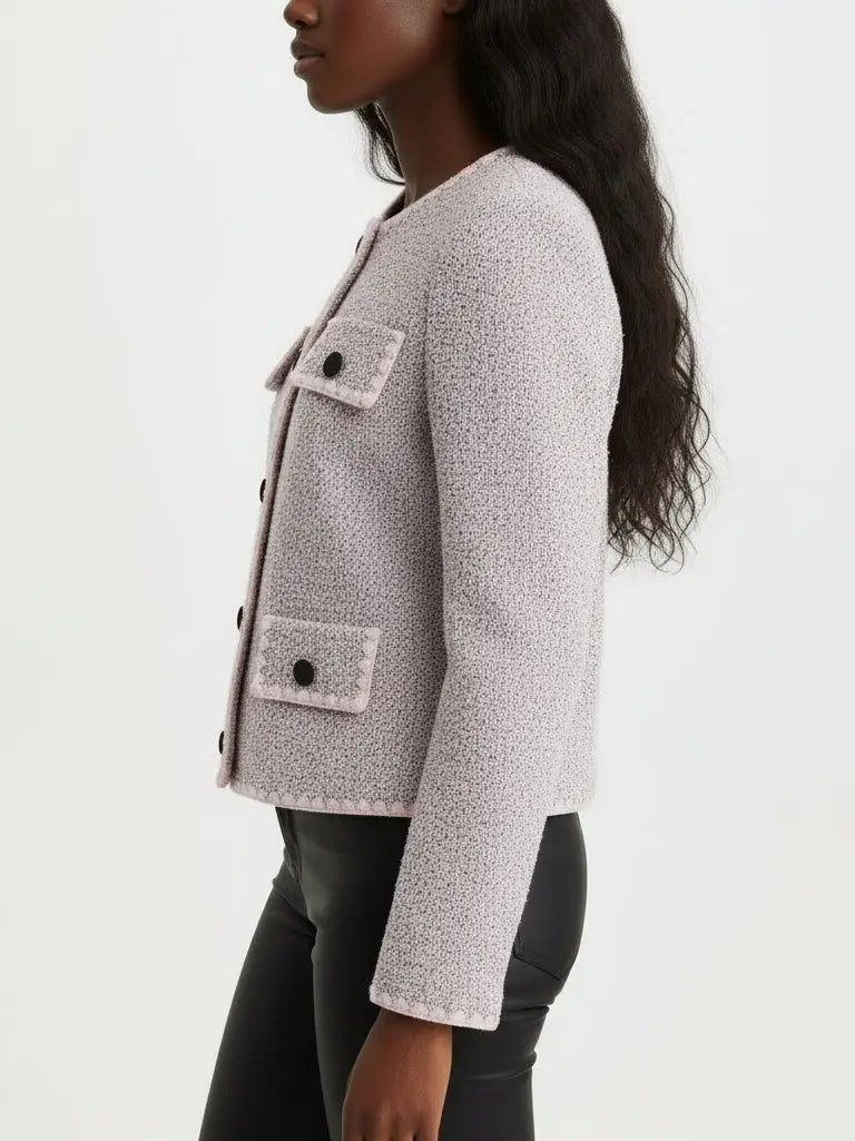 Textured Knit Cardigan with Crochet Buttons - Sweaters & Knitwear