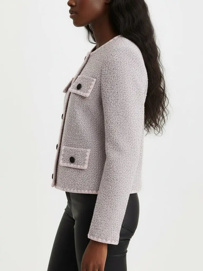 Textured Knit Cardigan with Crochet Buttons - Sweaters & Knitwear