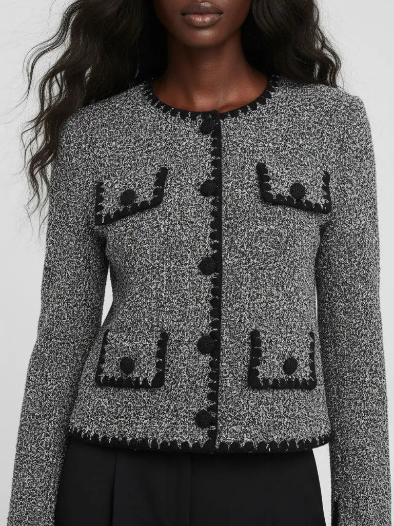 Textured Knit Cardigan with Crochet Buttons - Sweaters & Knitwear