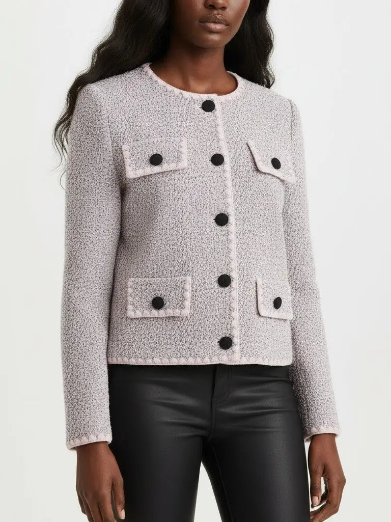 Textured Knit Cardigan with Crochet Buttons - Sweaters & Knitwear