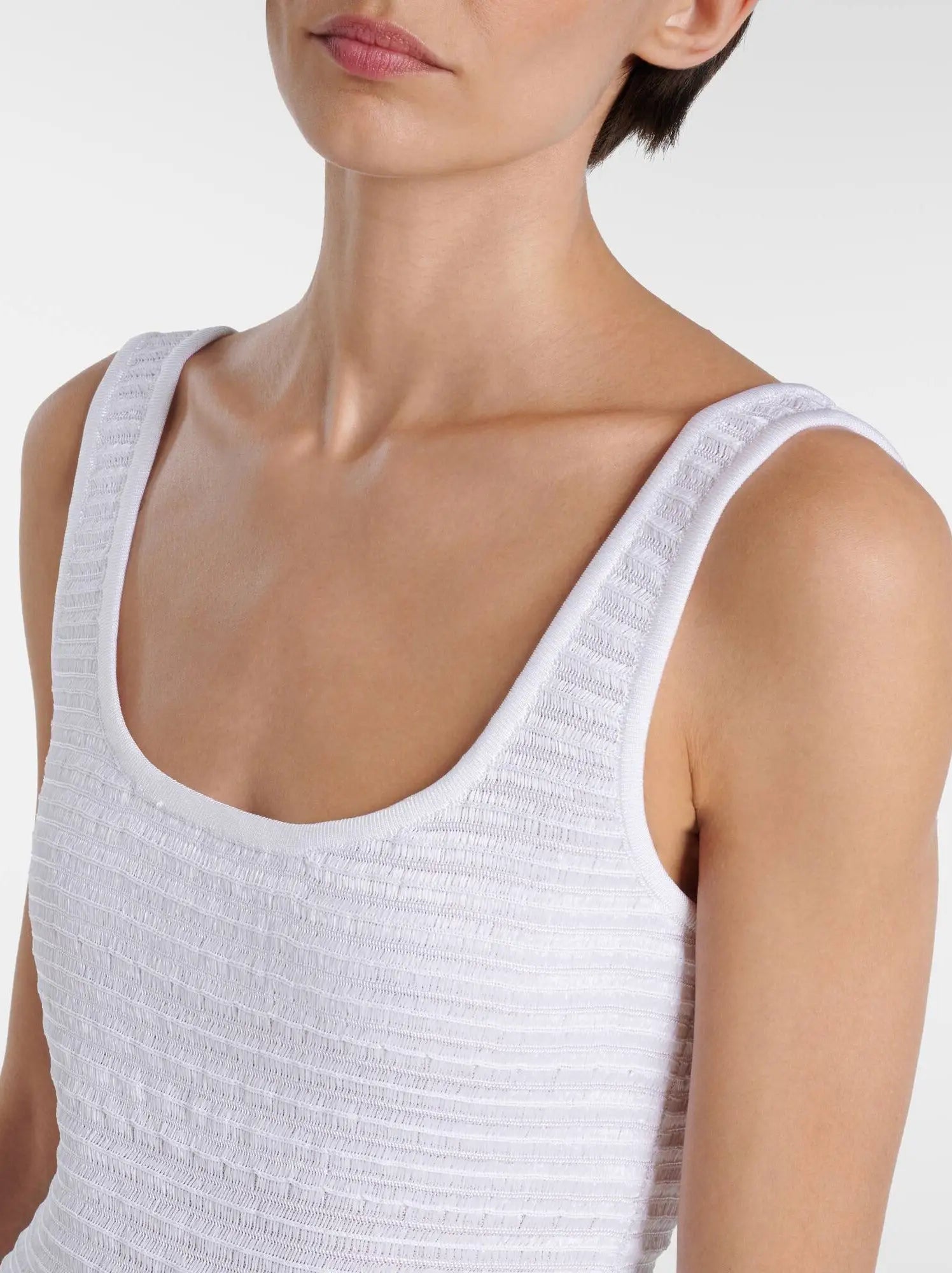 Textured Sleeveless Knit Flared Mini Dress - Dresses