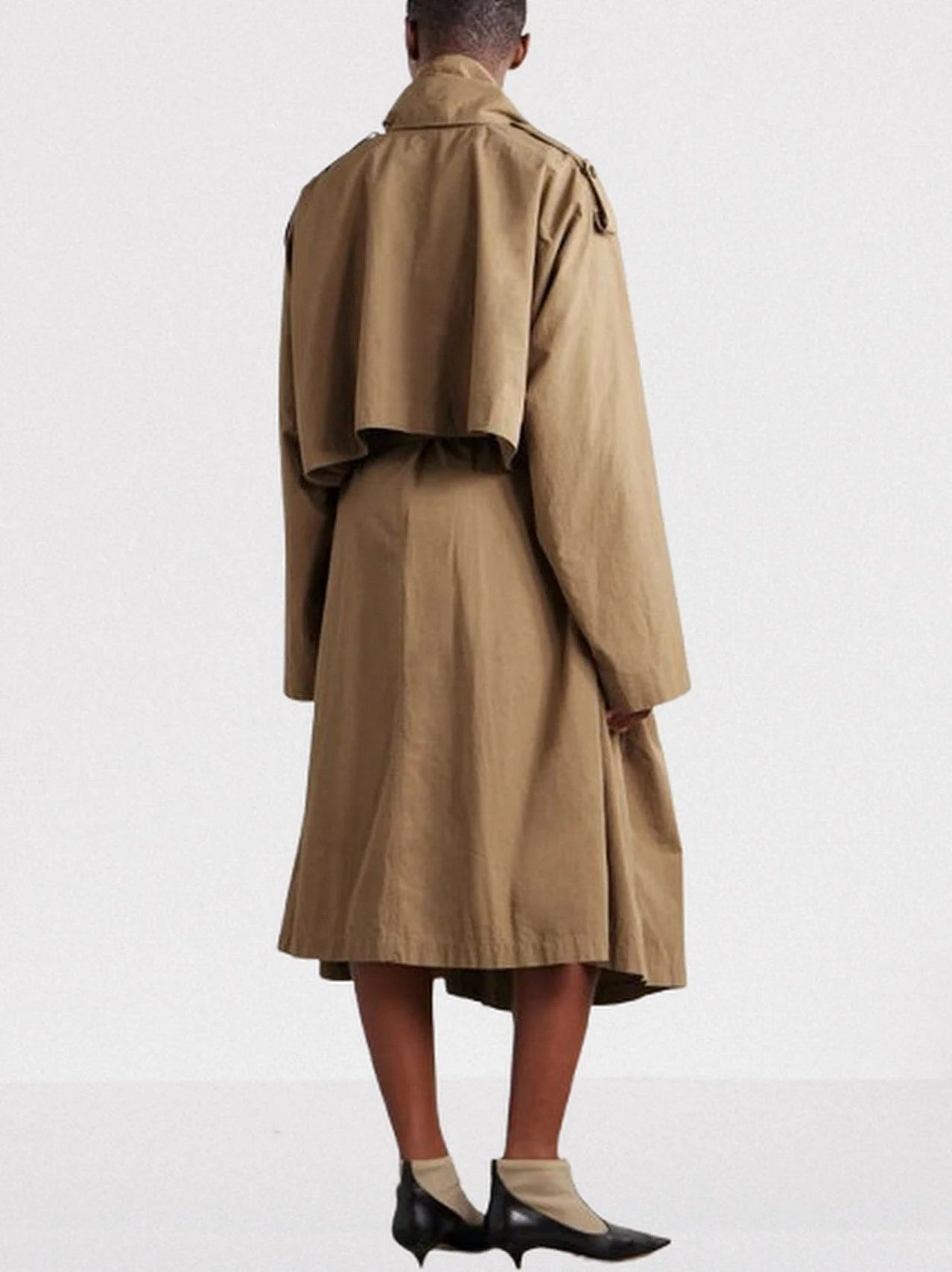 Tie-Waist Wrap-Style Trench Coat - One size - Coats