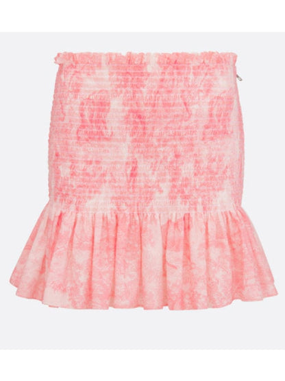 Toile De Jouy Cotton Ruffled Mini Skirt - Branna Couture