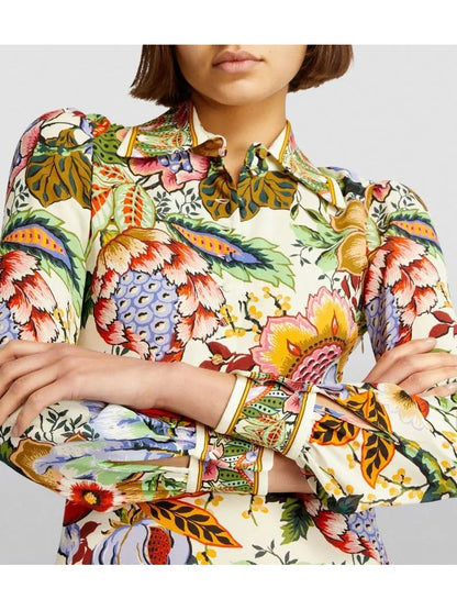 Tree of Life Floral Printed Midi Shirt Dress - Branna Couture