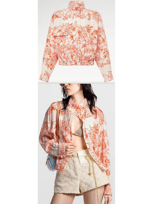 Tropical Floral Print Jacket - Branna Couture