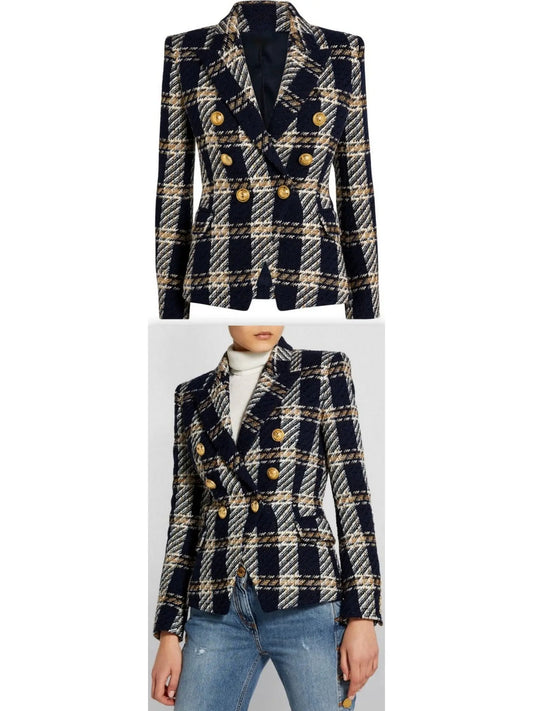 Tweed Check Jacket - Branna Couture