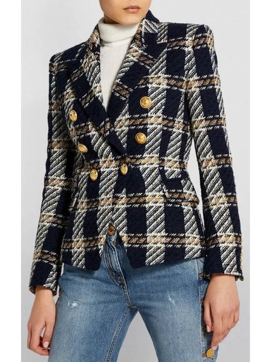 Tweed Check Jacket - Branna Couture