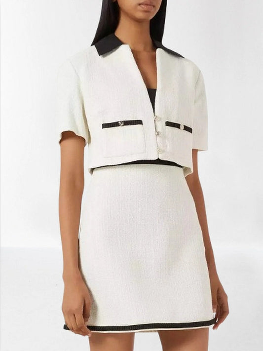Tweed Mini Dress with Matching Cropped Jacket - Small - Dresses