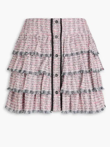 Tweed Jacket and Tiered Short Tweed Skirt - Suits & Sets