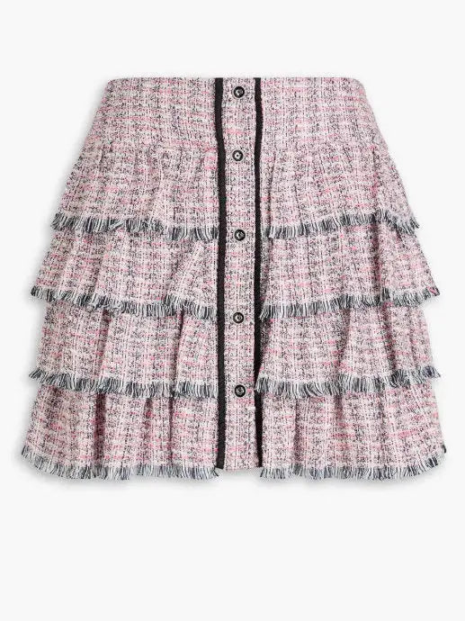 Tweed Jacket and Tiered Short Tweed Skirt - Suits & Sets