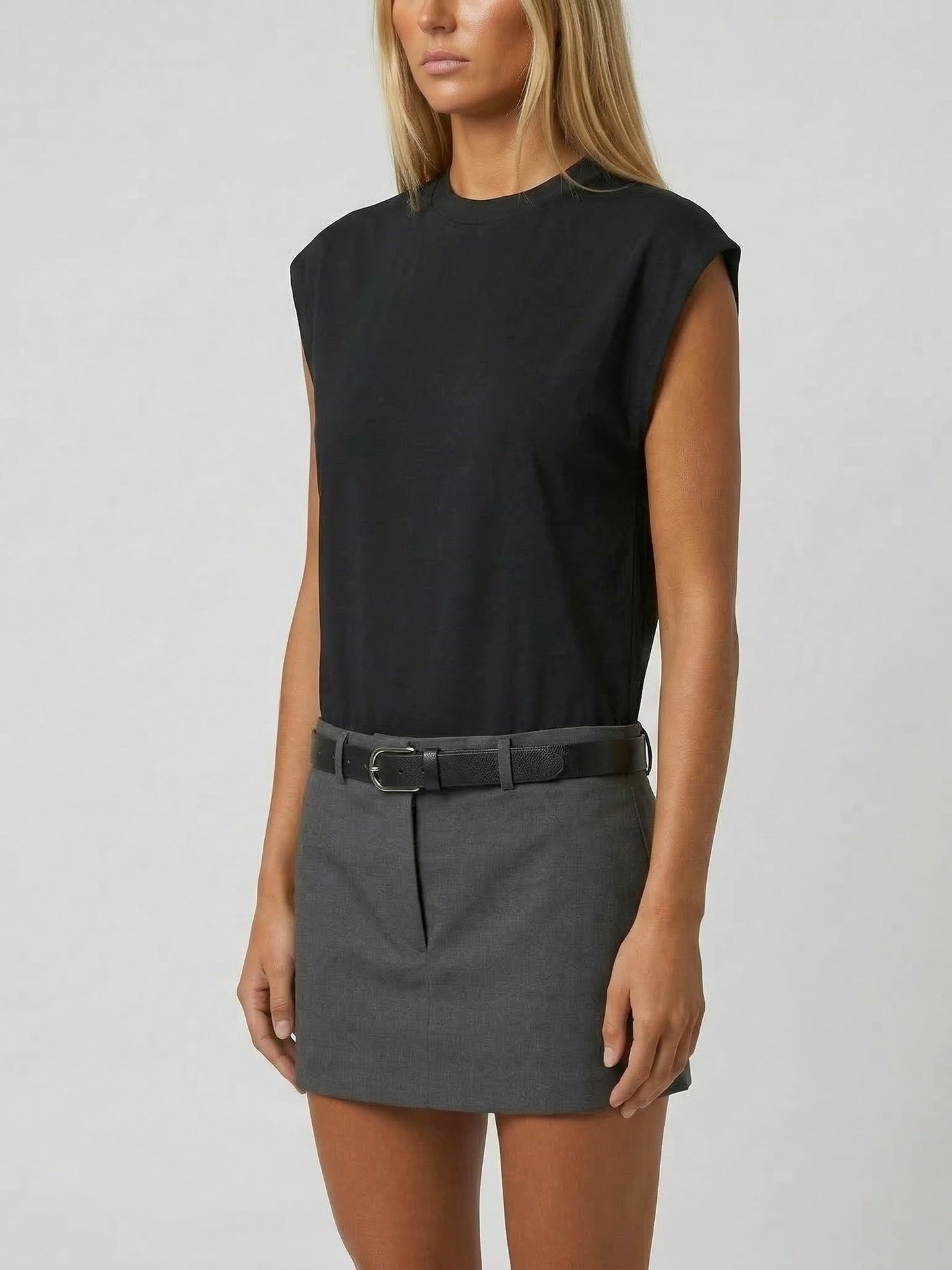 Two-Tone Sleeveless Layered Look Mini Dress - Dresses