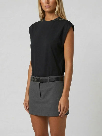 Two-Tone Sleeveless Layered Look Mini Dress - Dresses