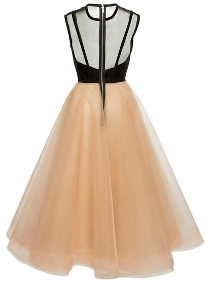 Two-Toned Tulle A-Line Midi Dress - Branna Couture