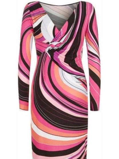 Wave-Print Silk-Blend Dress - Branna Couture