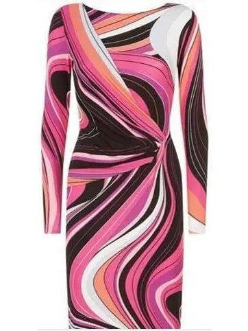 Wave-Print Silk-Blend Dress - Branna Couture