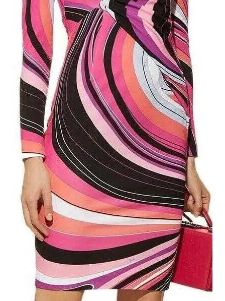 Wave-Print Silk-Blend Dress - Branna Couture