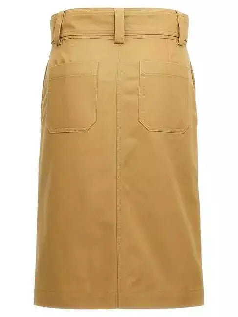 Women's Belted Hidden-Button-Closure Cargo Skirt Branna Couture