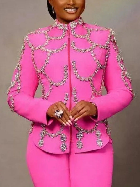 Women's Crystal-Embellished Single-Breasted Blazer Branna Couture