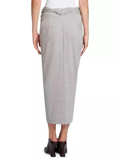 Women's Draped Knotted Jersey Midi Skirt Branna Couture