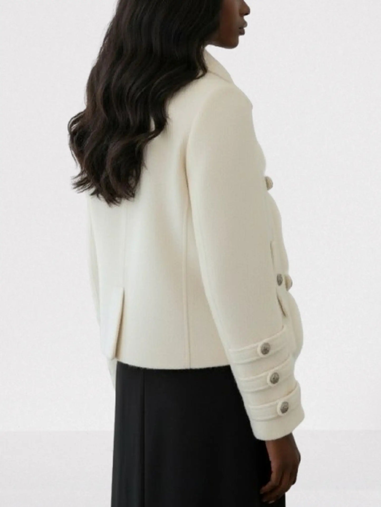 Wool-Blend Jacket with Faux-Fur Front Panel - Jackets