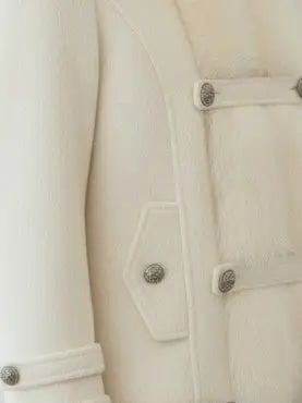 Wool-Blend Jacket with Faux-Fur Front Panel - Jackets