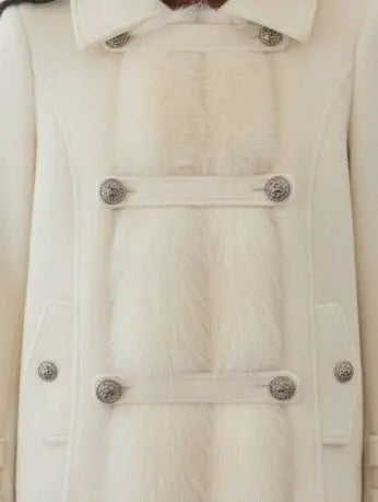 Wool-Blend Jacket with Faux-Fur Front Panel - Jackets
