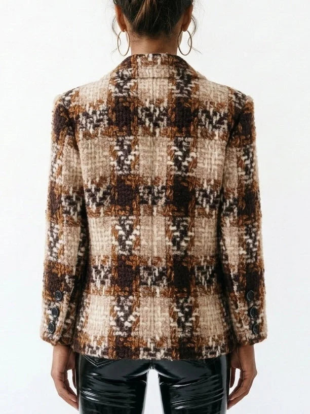 Wool Blend Boxy Tweed Blazer - Jackets