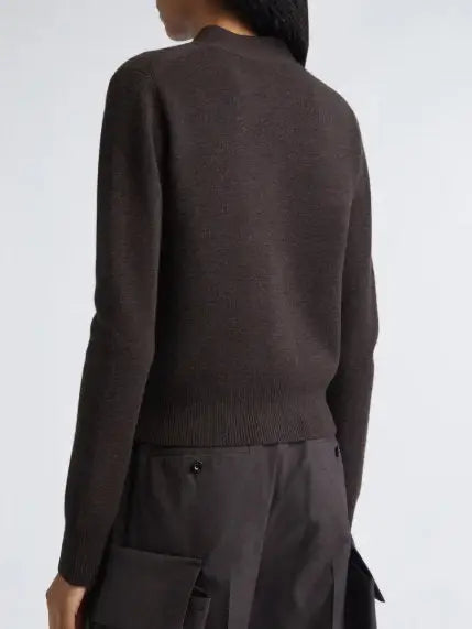 Wool Cardigan with Oversized Sequin Embellishments - Sweaters & Knitwear