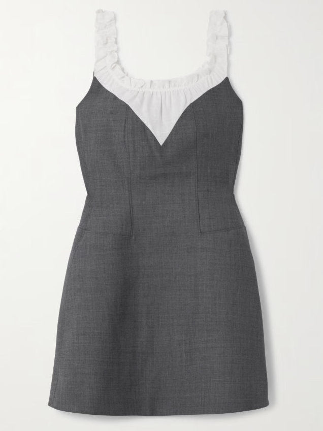 A-Line Bicolor Sleeveless Mini Dress - Dresses