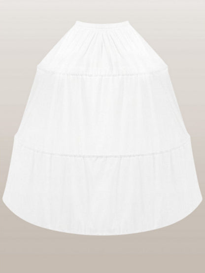 A-line Tweed Fringed Sleeveless Gown with Crinoline - Dresses