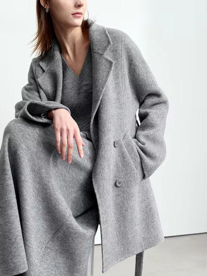 Alpaca and Wool-Blend Belted Coat in Grey - Coats