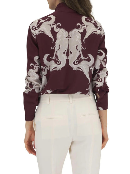 Amarone & Perla Metamorphos Gryphon Silk Blouse - Tops