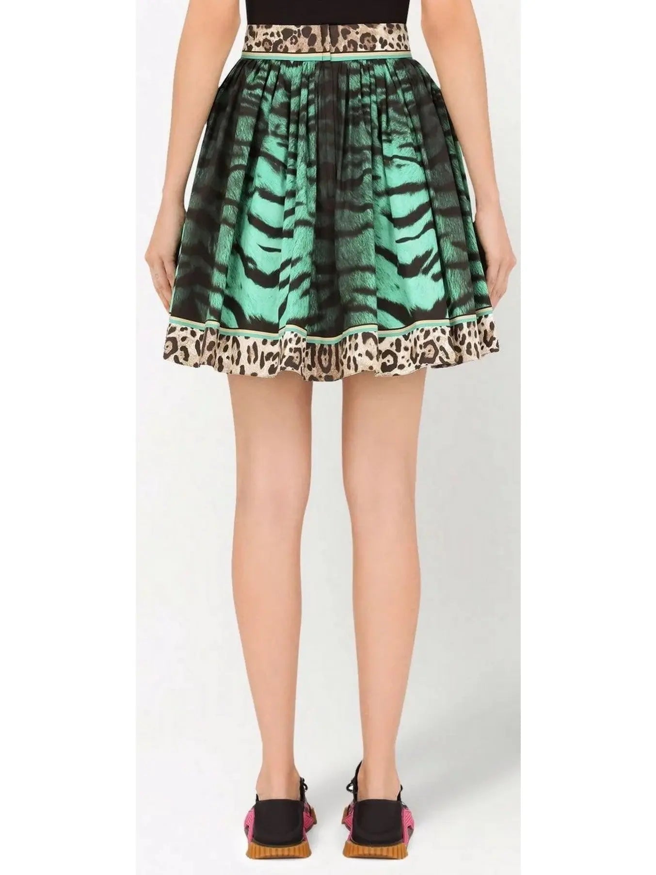 Animal-Printed Pleated Skirt - Skirts