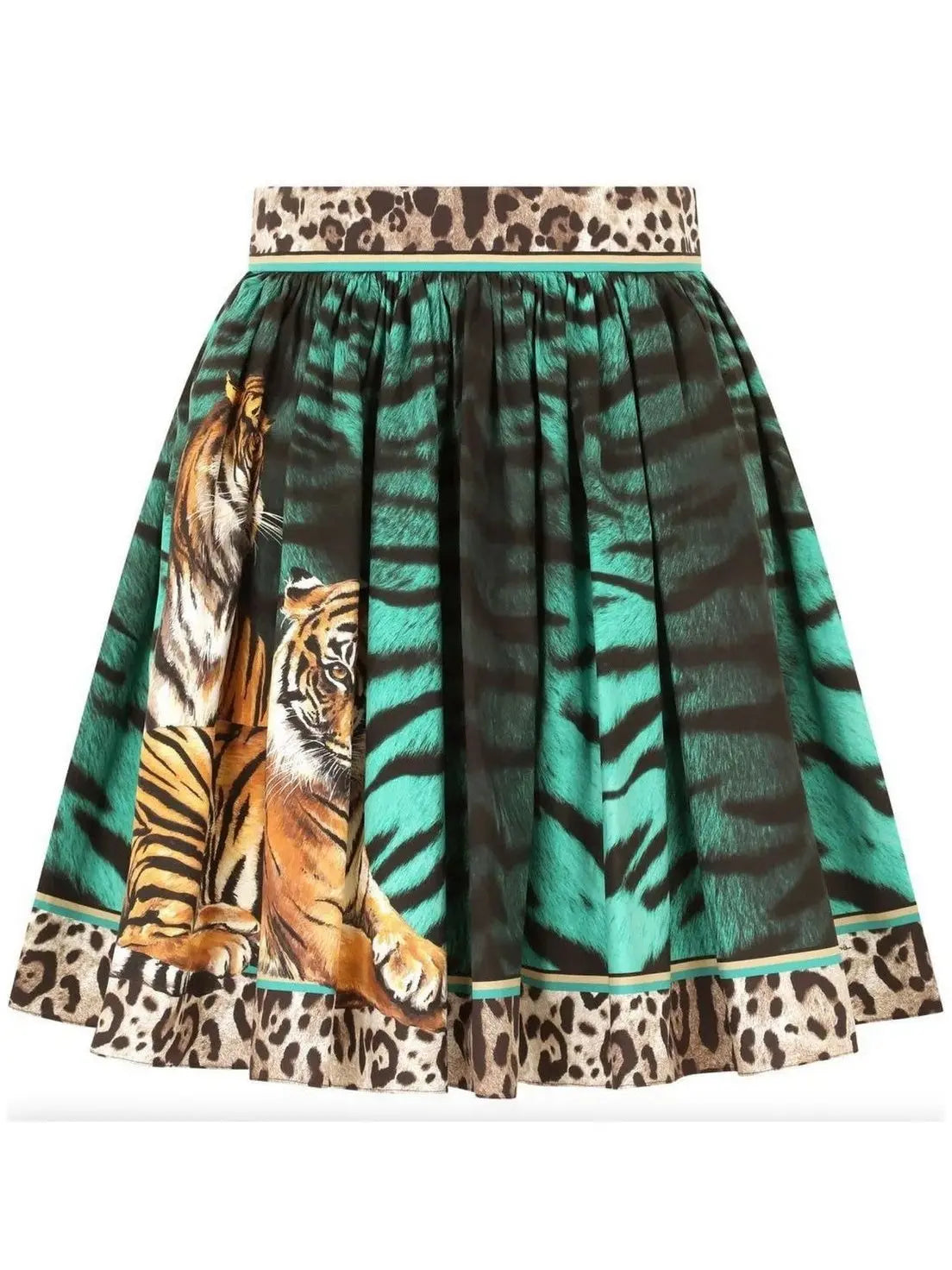 Animal-Printed Pleated Skirt - Skirts