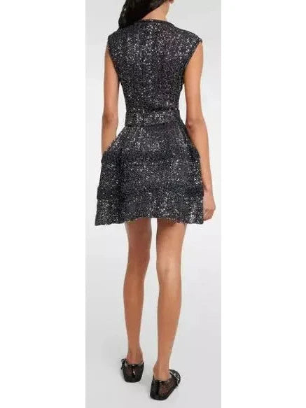 Archetypes Sequined Stretch-knit Crino Mini Dress - Dresses