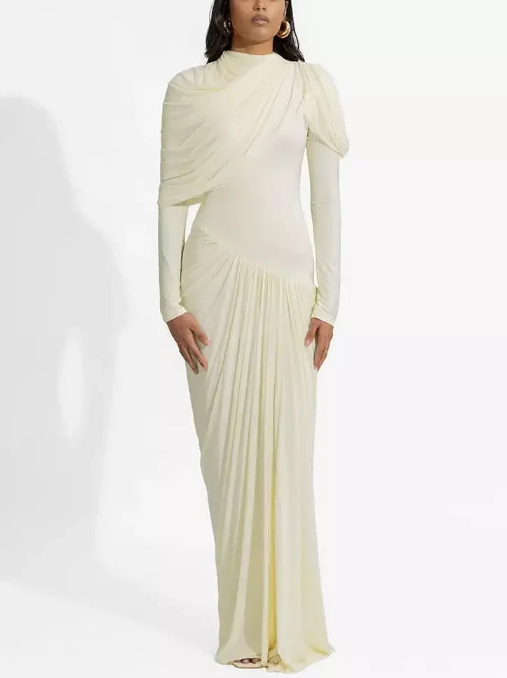 Asymmetric Draped Drop-Waist Jersey Gown - Dresses