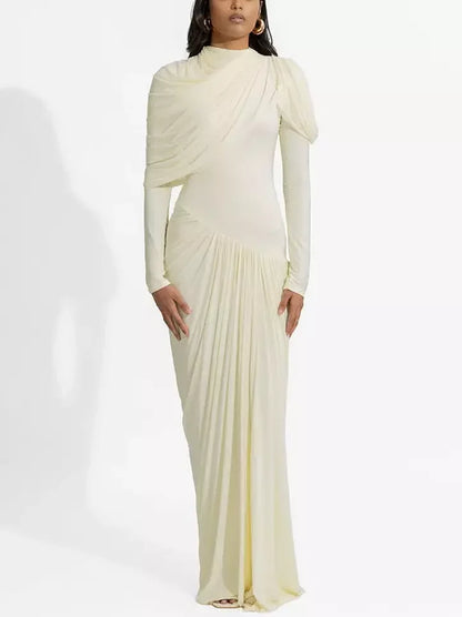 Asymmetric Draped Drop-Waist Jersey Gown - Dresses