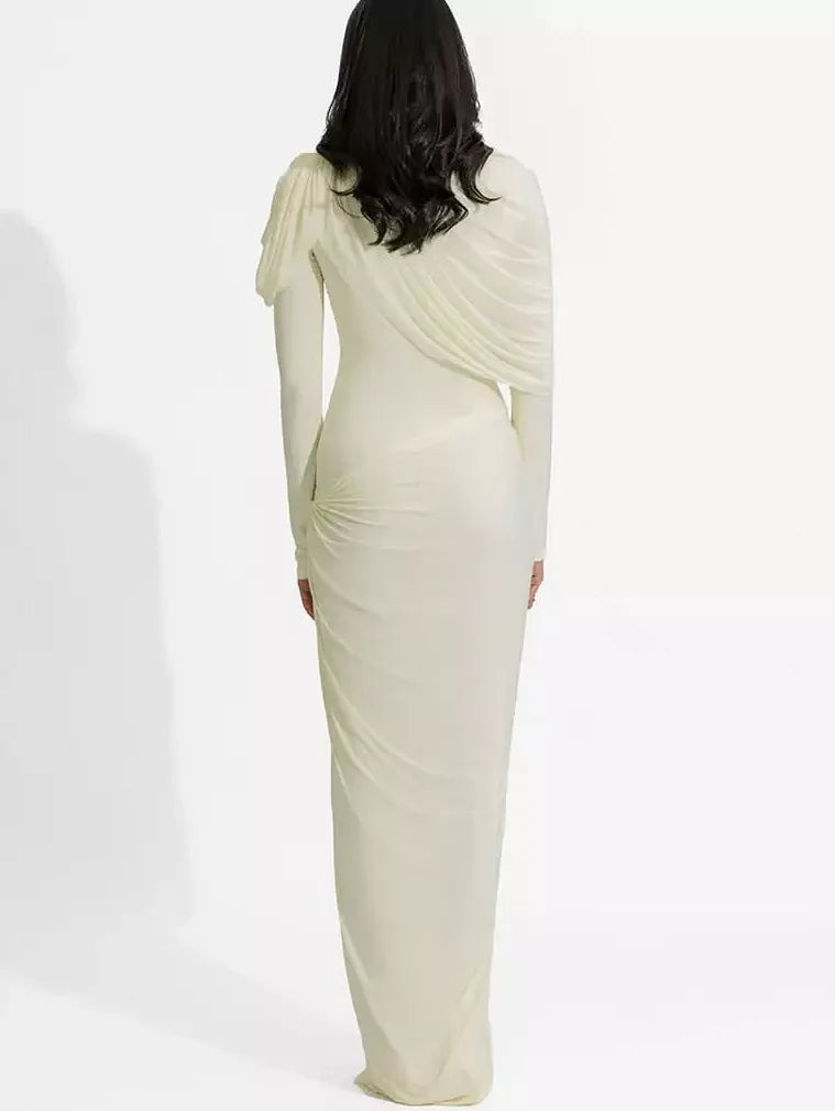 Asymmetric Draped Drop-Waist Jersey Gown - Dresses