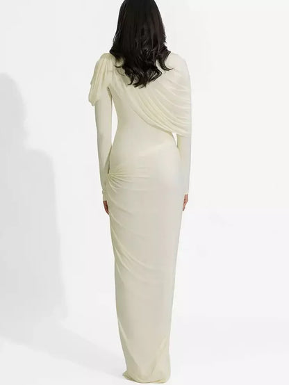Asymmetric Draped Drop-Waist Jersey Gown - Dresses
