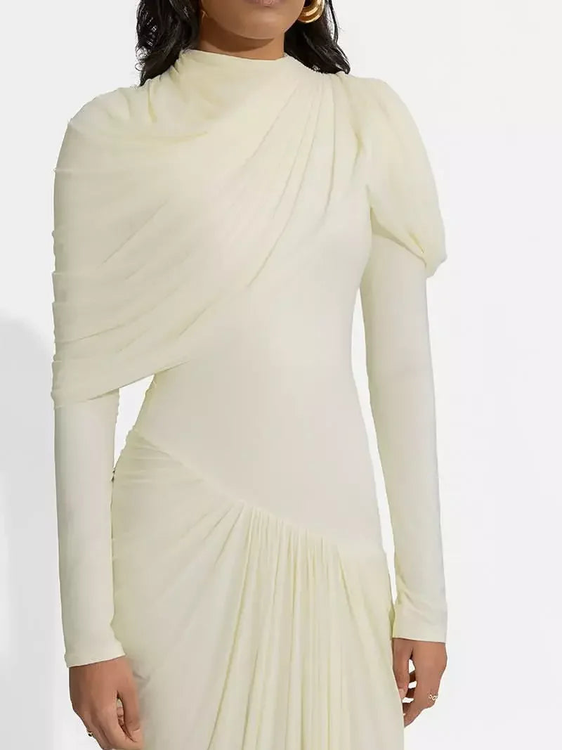 Asymmetric Draped Drop-Waist Jersey Gown - Dresses