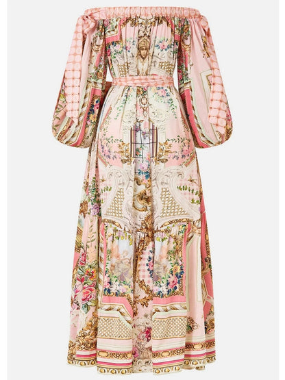 Asymmetrical Off-Shoulder Bow-Sleeve Dress - Dresses