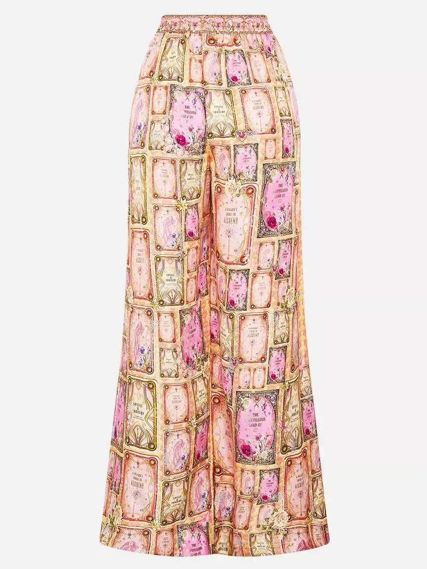 Asymmetrical Printed Silk Blouse and Pant Set - Suits & Sets